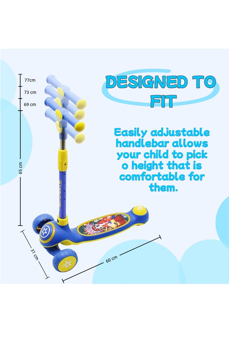 EASY FUTURE Scooters for Kids with Foldable & Height Adjustable Handle Kick Scooter with LED PU Wheels & Rear Brake & Music Kids Scooter for 3 to 8 Years - Image 2