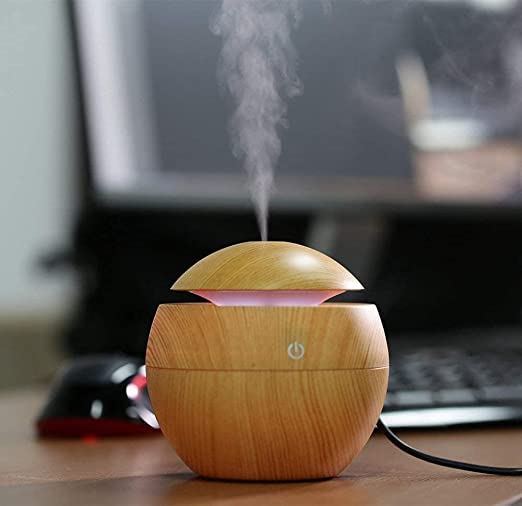 Gripex Gripex Humidifier For Room wooden Cool Mist Humidifiers Essential Oil Diffuser Aroma Air Humidifier with Colorful Change for Car Office Babies wood 