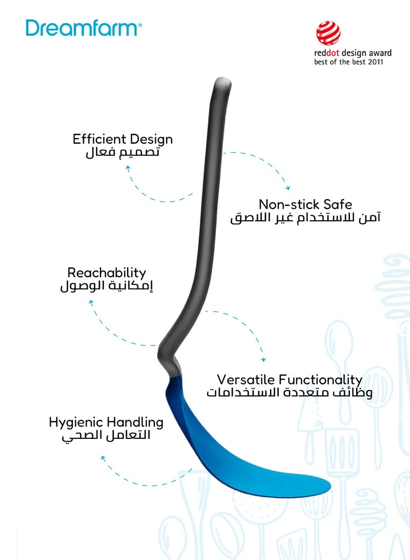 دريم فارم ملعقة سباتولا مرنة مقاومة للالتصاق | 12 بوصة رأس منحني ومائل | آمنة للاستخدام مع أواني الطهي غير اللاصقة | سهلة الرفع للطعام الرقيق | باللون الأسود | 29.46 × 7.62 × 1.27 سم - Image 3
