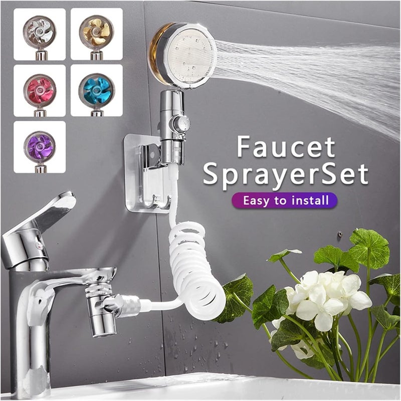 Youngran Bathroom Basin Faucet Extender External Shower Head Wash Basin Tap Water Divider Bidet Sprayer for Hair Washing Toilet Cleaning Leisurely (Color : Yellow) - Image 2
