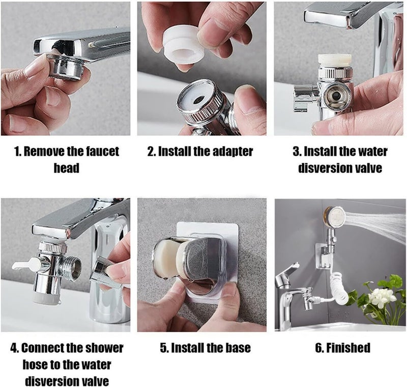 Youngran Bathroom Basin Faucet Extender External Shower Head Wash Basin Tap Water Divider Bidet Sprayer for Hair Washing Toilet Cleaning Leisurely (Color : Yellow) - Image 5