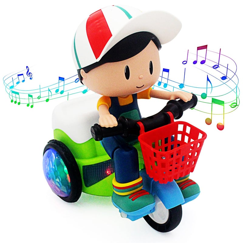 Tipmant Baby Toddler Electric Tricycle Toy Cartoon Motorcycle Vehicle Stunt Performance Music Luminous Lights Kids Birthday Gifts Boy - Image 2