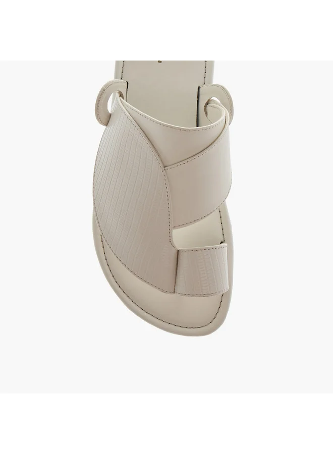 LBL by Shoexpress Boys Textured Slip-On Arabic Sandals with Toe Loop Detail