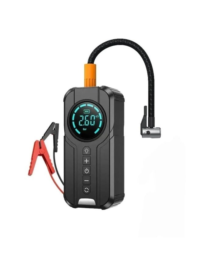 جهاز بدء التشغيل مع ضاغط هواء 1000A 12V 150PSI 38.48Wh جهاز بدء تشغيل بطارية السيارة 6.0L بنزين و 3.0L ديزل قافز ذكي مع شاشة وضوء طوارئ