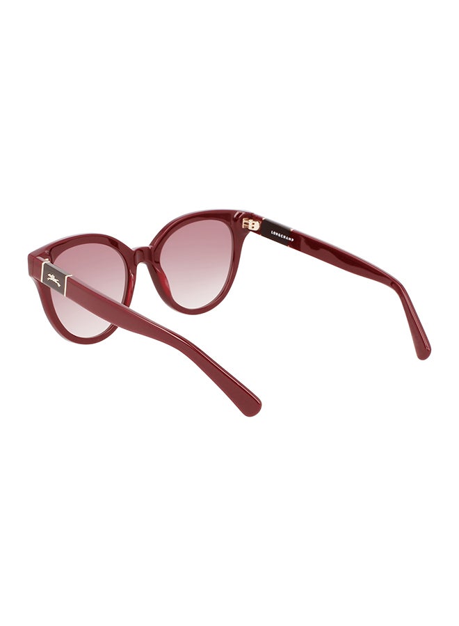 Longchamp نظارة شمسية بيضاوية للحماية من الأشعة فوق البنفسجية للنساء - LO697S-601-5319 - مقاس العدسة: 53 ملم - Image 3