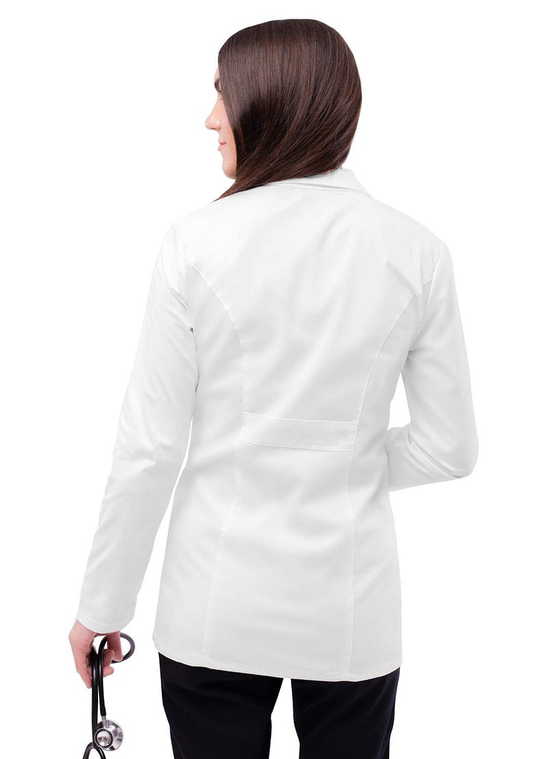 Adar Uniforms, Universal Stretch Lab Coat for Women - 28" Tab-Waist Lab Coat - 3300 - White - S - Image 2