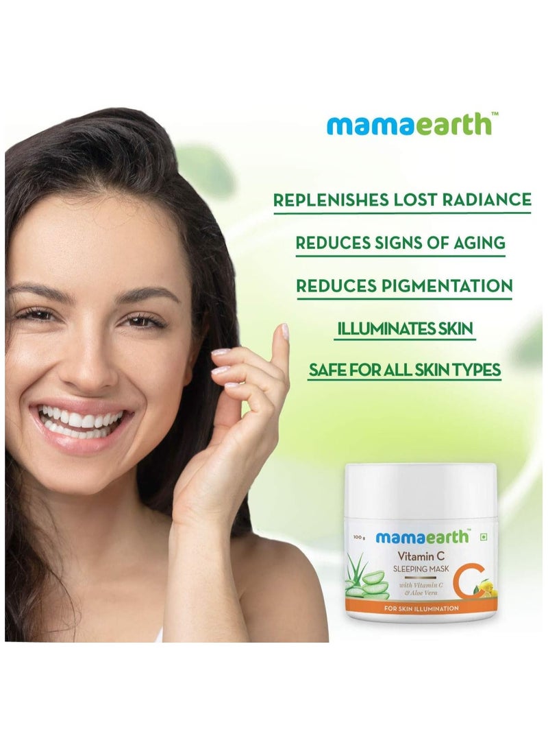Mama Earth MAMAEARTH Vitamin C Sleeping Mask For Skin Illumination, 100 Gm - Image 4