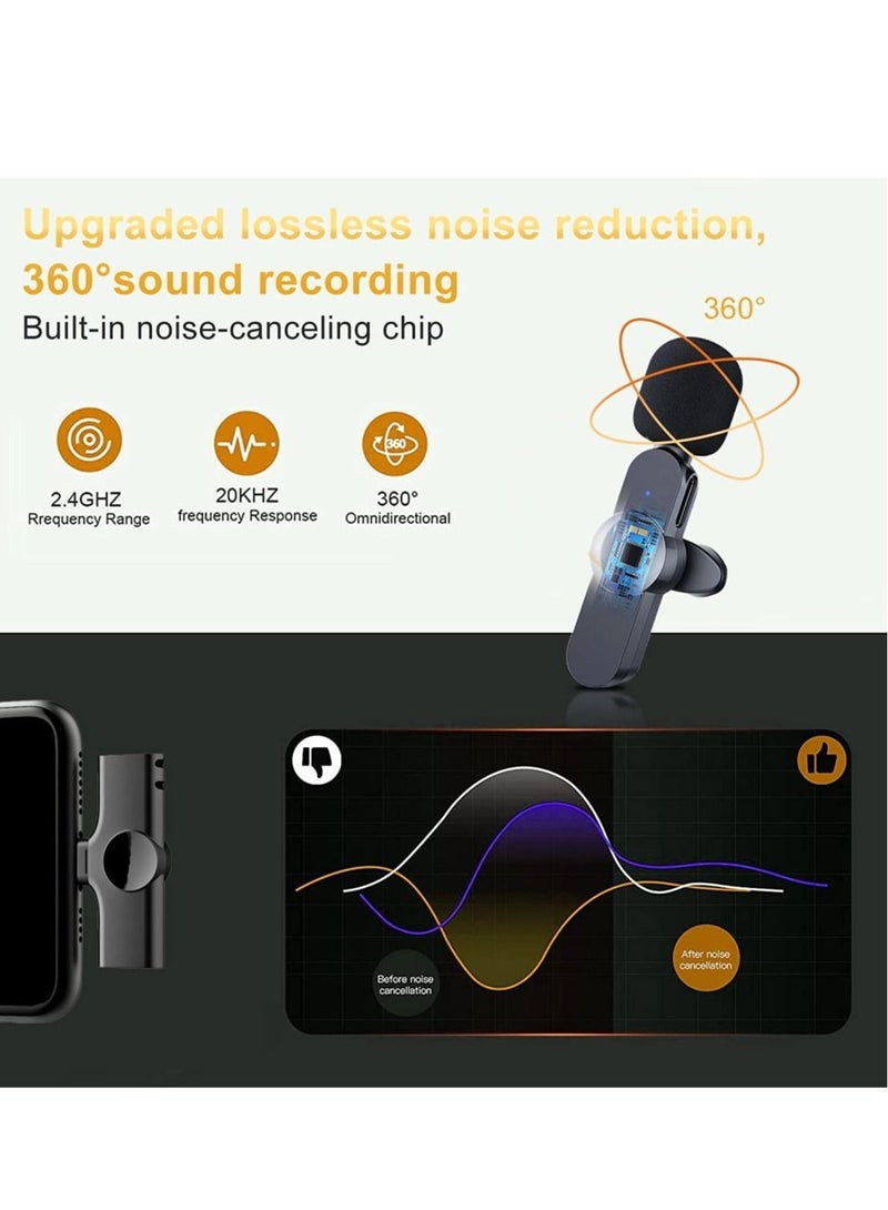 Wireless Lavalier Microphone for iPhone/iPad, Mini Plug-Play Wireless Lapel Mic for Recording TikTok YouTube Live, Noise Reduction/Monitor Sound/Reverberation Microphone (No app or Bluetooth Needed) - Image 2