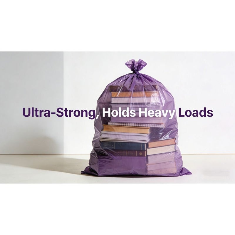 9 Rolls 108 Pieces Purple Leak Proof Trash Bags For Home Kitchen Office Outdoor Cleaning Multipurpose Disposable Bags Plastic Construction - Image 2
