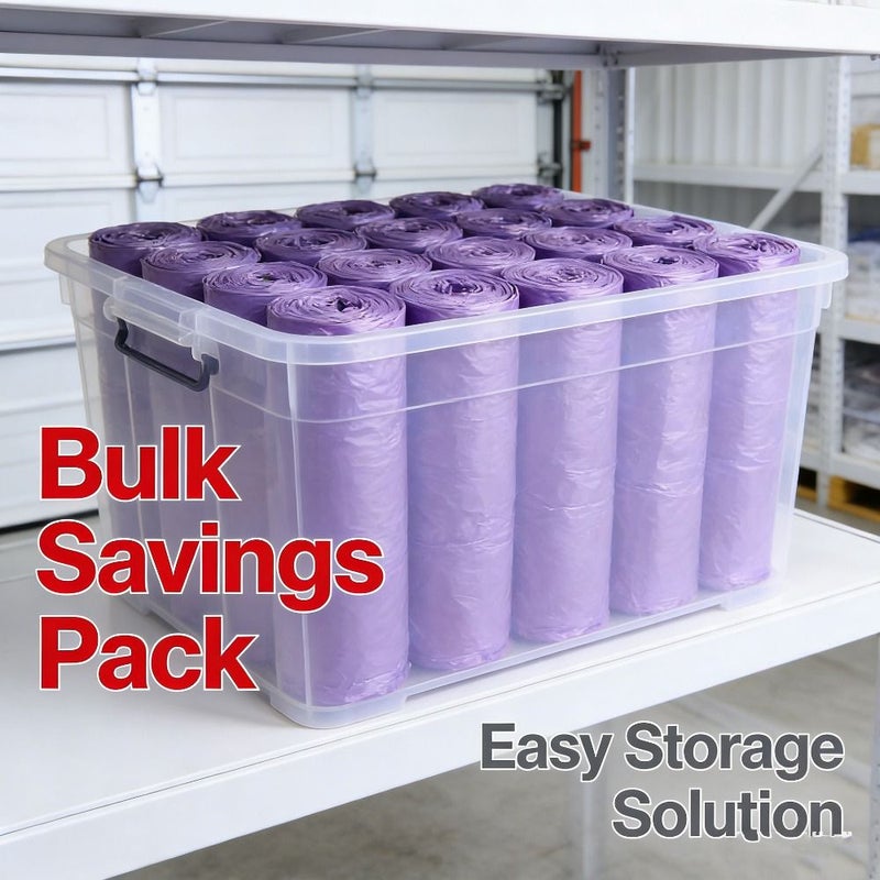 9 Rolls 108 Pieces Purple Leak Proof Trash Bags For Home Kitchen Office Outdoor Cleaning Multipurpose Disposable Bags Plastic Construction - Image 5