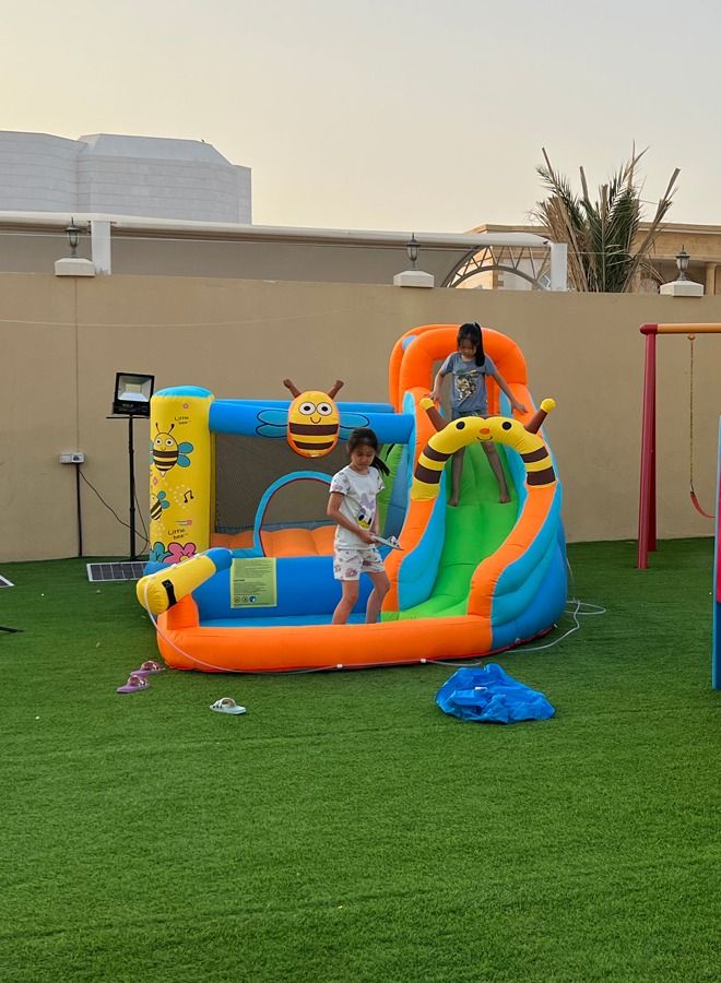 جساي تويز منزل صغير قابل للنفخ يرتد منزلق منزلق في الهواء الطلق القفز على الماء مع بركة للأطفال - Image 4