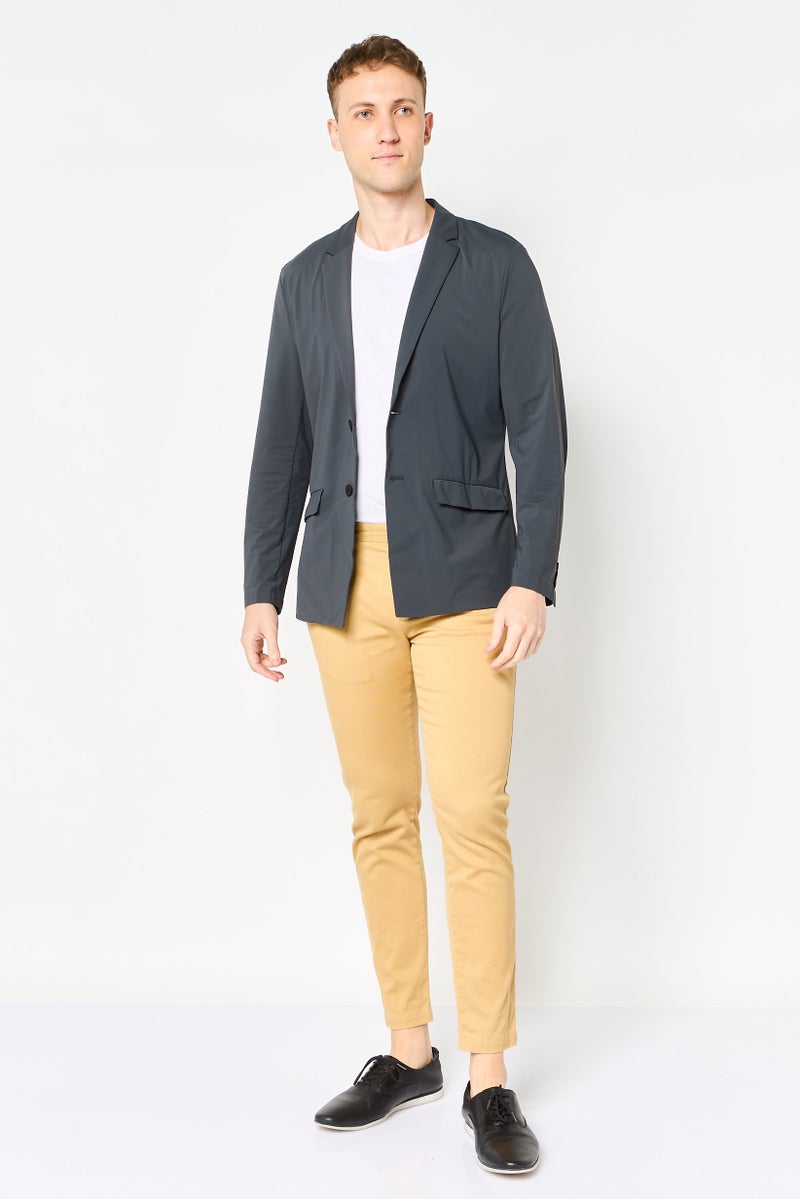 SELECTED Men Regular Fit Solid Casual Blazer, Dark Grey - Image 3