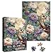 Larkipuzz Vintage Owl Puzzles for Adults 1000 Pieces Pretty Flower Bird Nature Plant Jigsaw Puzzles Art Beautiful Animal Moon Floral Peony Puzzle - Image 2