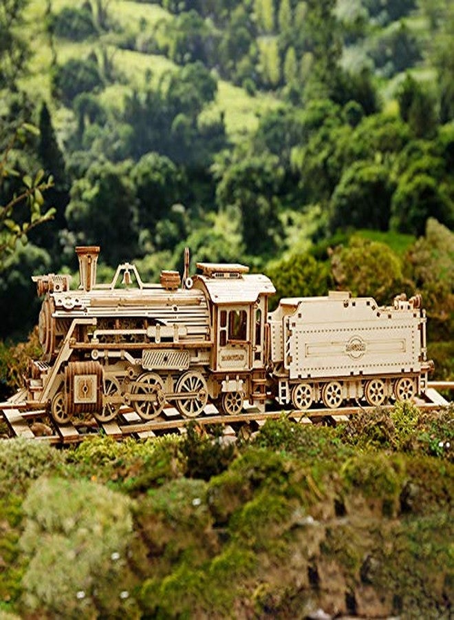 Hands Craft DIY 3D Wooden Puzzle – Prime Steam Express Train Laser Cut Assembly 1:80 Scale Model Building Kit Brain Teaser Educational STEM Toy Adults Teens to Build Safe and Non-Toxic Wood MC501A - Image 4