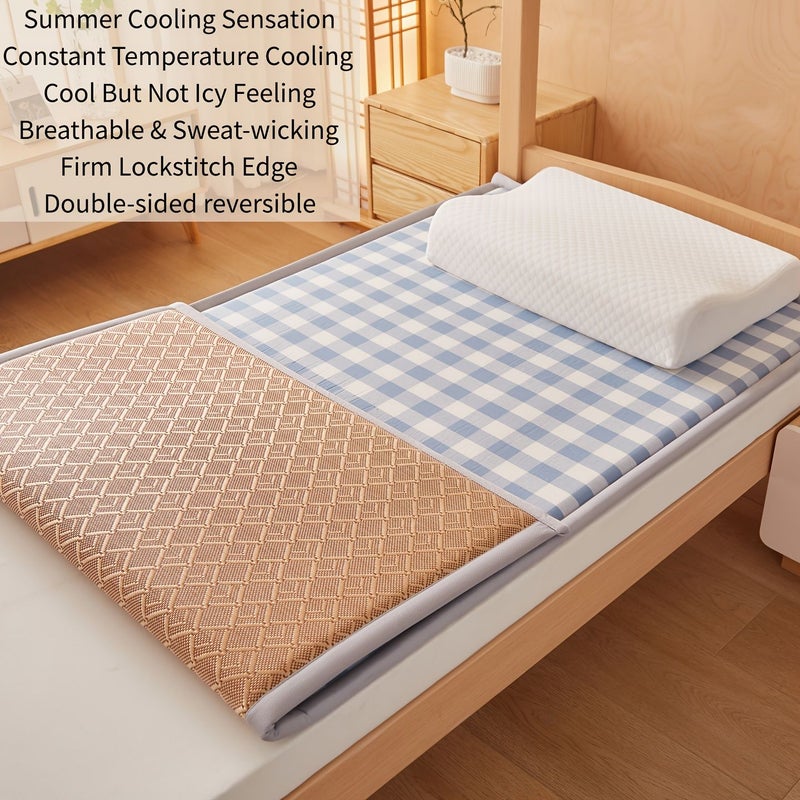 Summer Cooling Mat Non Sticky Foldable Single Bed Size Life Like Summer Flowers Color 39 37 78 74 Inch Dormitory Home Use - Image 4