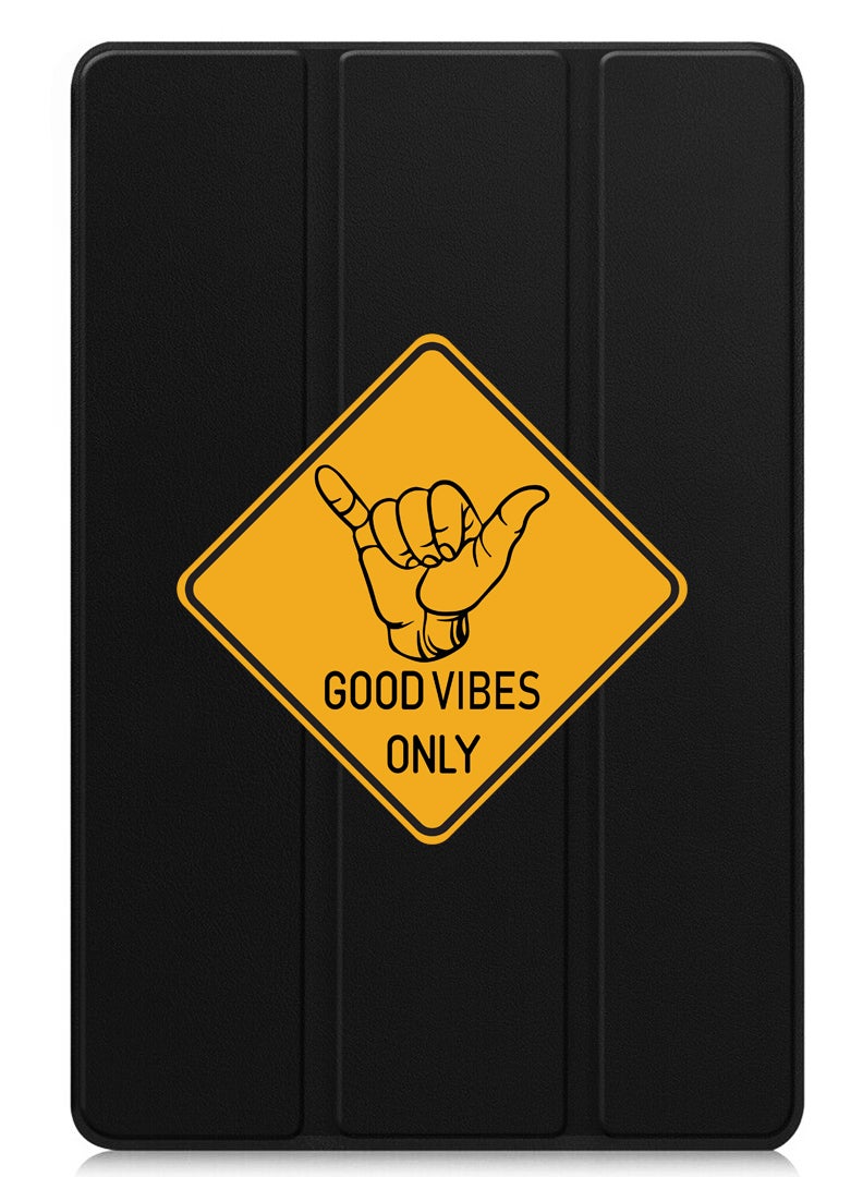 Theodor Protective Flip Case For Huawei MatePad 11.5 S (2024) With Trifold Stand Auto Wake Sleep Shockproof Cover Good Vibes - Image 1