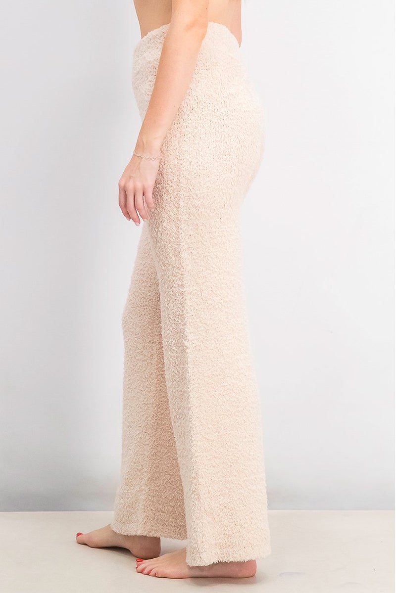 XOXO Women Comfort Knit Lounge Wide,Leg Pajama Pant, Pale Pink - Image 4