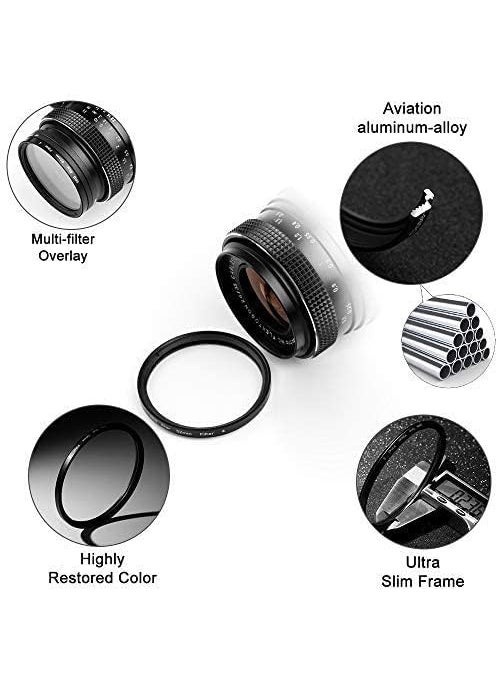 Sedremm 49mm Star Filter 4 Pieces Starburst Lens Filter(4 Points,6 Points,8 Points,12 Points) with Centre Pinch Lens Cap for Canon Nikon Sony Olympus Pentax and Other DSLR Cameras + 4 Slot Filter Pouch  - Image 3