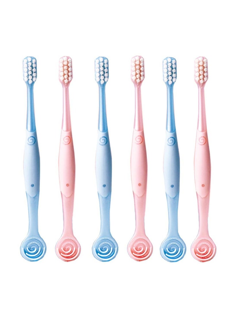 Zikra 6 Pack Extra Soft Toothbrush for Adult, 2 in 1 Soft Bristle Toothbrush with Tongue Scraper for Sensitive Gums and Teeth - Image 1