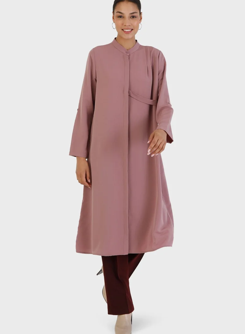 Refka by modanisa Crew Neck Button Down Tunic