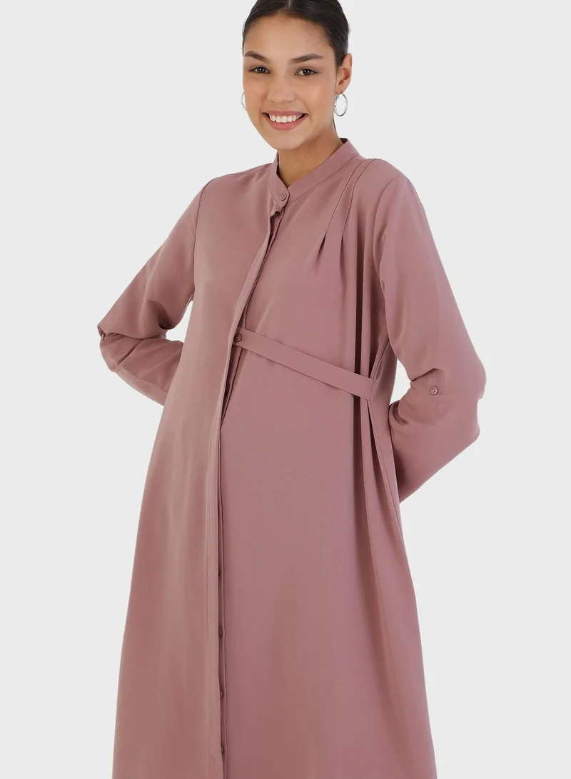 Refka by modanisa Crew Neck Button Down Tunic