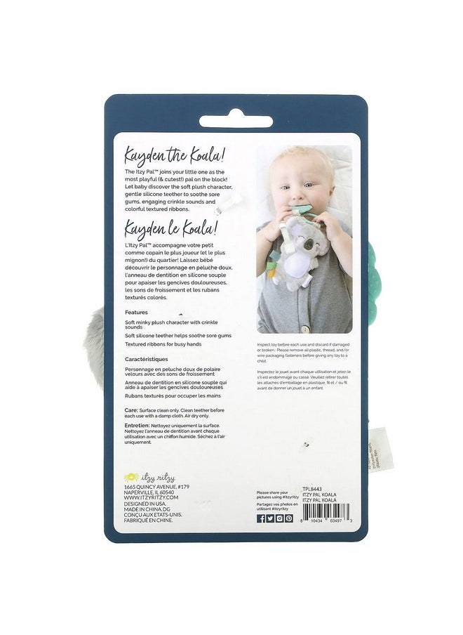 Itzy Ritzy - Itzy Ritzy Infant Toy & Teether - Itzy Pal Baby Teething Toy Includes Lovey, Crinkle Sound, Textured Ribbons & Silicone Teether Toy for Newborn (Koala) - Image 1