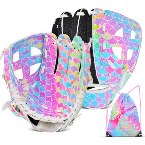 Ausletie Kids Baseball Glove,Softball Gloves,Baseball Softball Mitt for Kids Girls Toddlers, Tee Ball Glove for Training and Beginner, Left Hand Glove, Right Hand Throw - Image 1