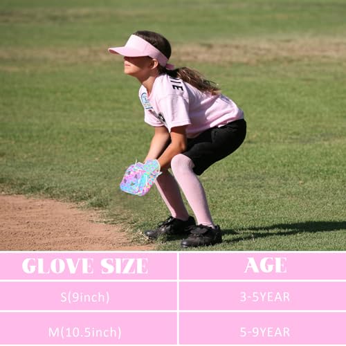 Ausletie Kids Baseball Glove,Softball Gloves,Baseball Softball Mitt for Kids Girls Toddlers, Tee Ball Glove for Training and Beginner, Left Hand Glove, Right Hand Throw - Image 5