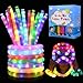 Gigilli 12 Pcs Glow Sticks Party Favors for Kids 4812 Light Up Pop Tubes Glow Necklace Bracelet Glow in the Dark Party Supplies Goodie Bags Easter Basket Stuffers Light up Toys Sensory Pop Tubes - Image 2