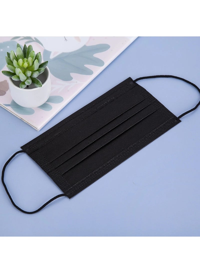 قناع وجه قابل للتصرف 100 قطعة أقنعة سوداء 3 طبقات حماية قناع الوجه - Image 3