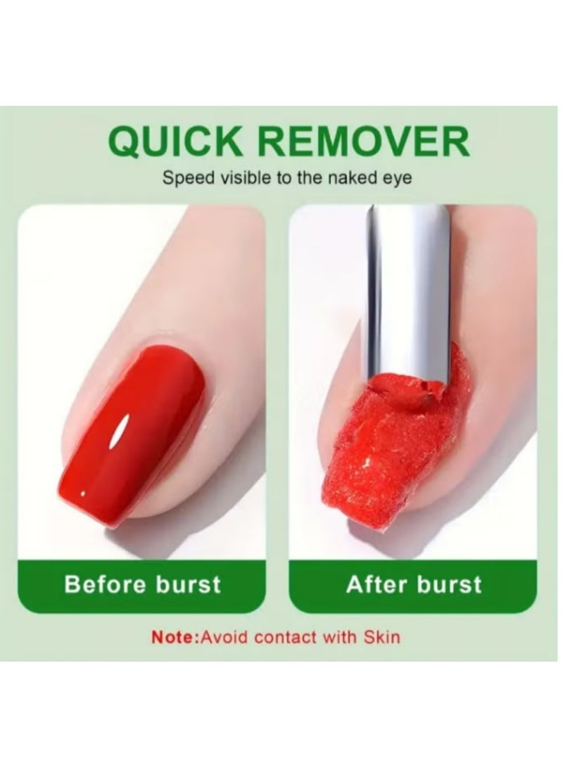RINO مزيل طلاء الأظافر جل احترافي 80 مل ، مزيل طلاء الأظافر بسرعة خلال 2-3 دقائق ، لا يضر بالبشرة / لا رائحة مهيجة / لا حاجة إلى ورق الألمنيوم ، النقع أو التغطية ، مزيل الجلد الزائد - وسادات الأظافر للعناية الاحترافية بالأظافر - Image 5