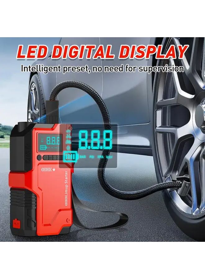 JKUOO 7 In 1 Car Battery Jump Starter With 150 PSI Air Compressor All In One Machine - Image 5