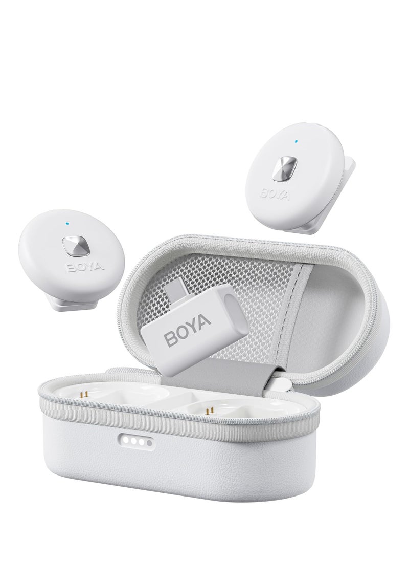 BOYA Omic-U Wireless Lavalier Microphone for Android Type C Phone Noise Cancellation, 48 kHz 24-bit, 5h Battery Life, 164ft, Charging Case USB-C Wireless Lapel Podcast Microphone Mic for Video Recording, Vlogging  - Image 1