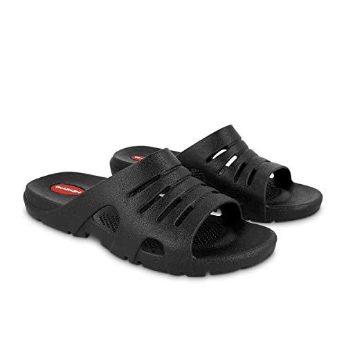 OKABASHI Men's Eurosport Slides (Black, LL) | Slides w/Arch Support | Versatile Muscle Recovery & Shower Shoe - Image 1