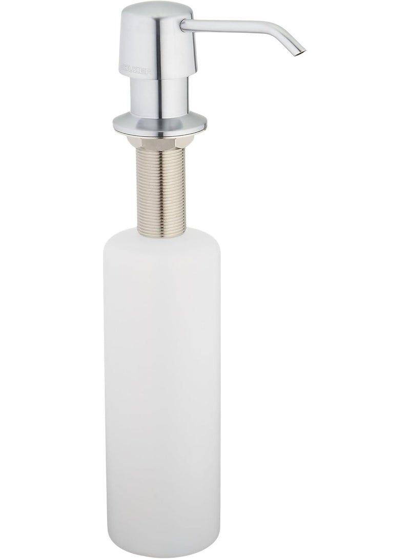 Houzer 170-2400 - Built-In Soap Dispenser for Kitchen or Bathroom Sink, Refillable Sink Accessory for Dish or Hand Soap, Brushed Metal Look for Home Improvement - Image 1