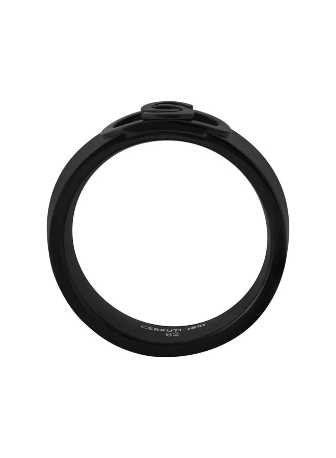 CERRUTI 1881  Paolo Black Cutout Logo Ring for Men 62mm for Men | Best Price UAE