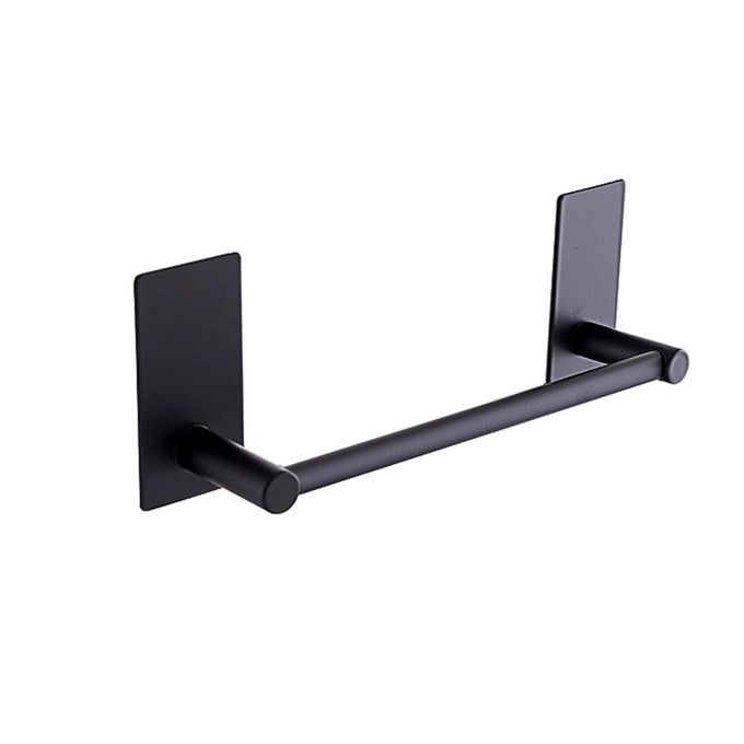 ADHESIVE BLACK TOWEL BAR 9INCH STICK ON BATH TOWEL RACK HAND TOWEL HOLDERS NO DRILLING ON WALL BLACK