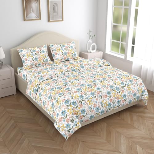 Haus & Kinder Double Bed Bedsheets | Flat Bedsheet Queen Size Bed with 2 Pillow Covers | Ultrasoft Bed Sheet Double Bed (100 * 90 Inches) –Château Luxe - Image 4