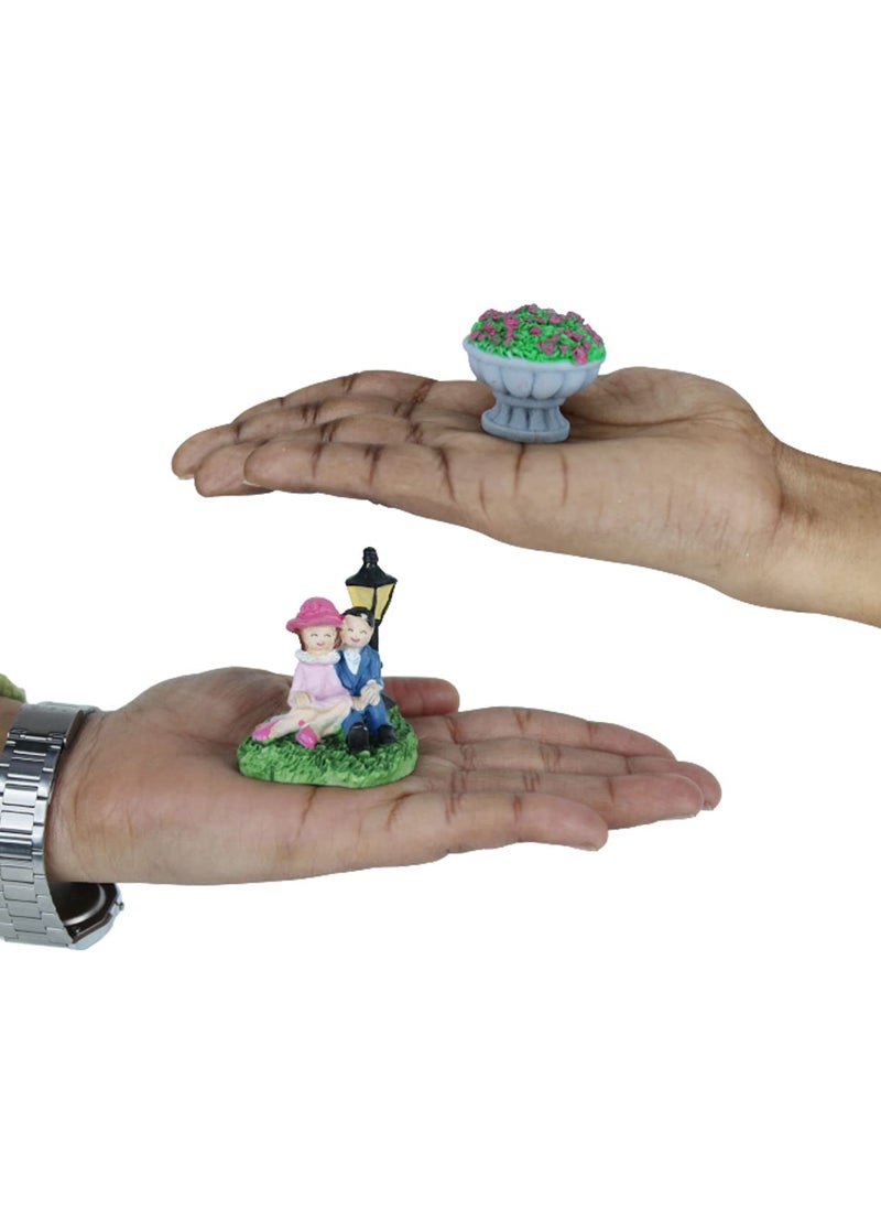 Wonderland Wonderland DIY Tray Gardening Set (Miniature Couple, Gazebo, Table & 2 Chairs, 2 Dogs, House, 2 Owls on Brach, Flower Vase, Bunny)  - Image 3