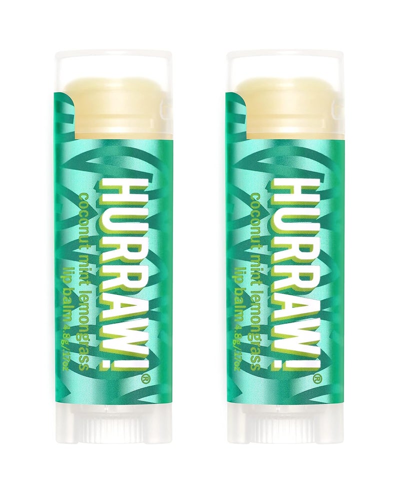 Hurraw Coconut Mint Lemongrass Pitta Lip Balm 2 Pack Organic Certified Vegan Cruelty and Gluten Free NonGMO 100 Natural Ingredients Bee Shea Soy and Palm Free Made in USA