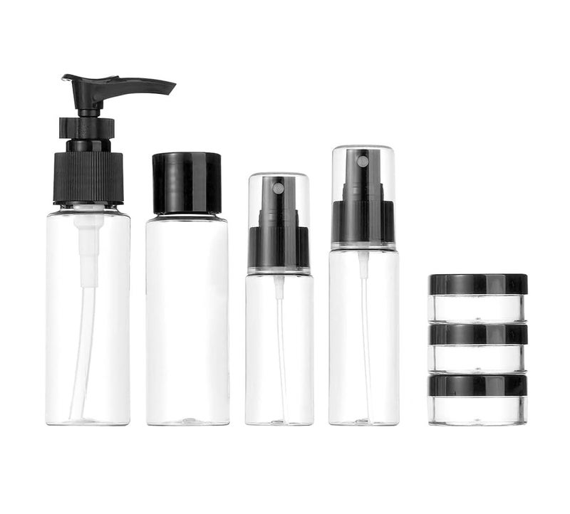 ROKTRY Travel Bottles Set of, 7 Leakproof Travel Containers with Toiletry Containers and Zipper Bag,Refillable Squeezable Travel Jar for Cosmetic Shampoo, Portable Liquid Travel Accessories - Image 1