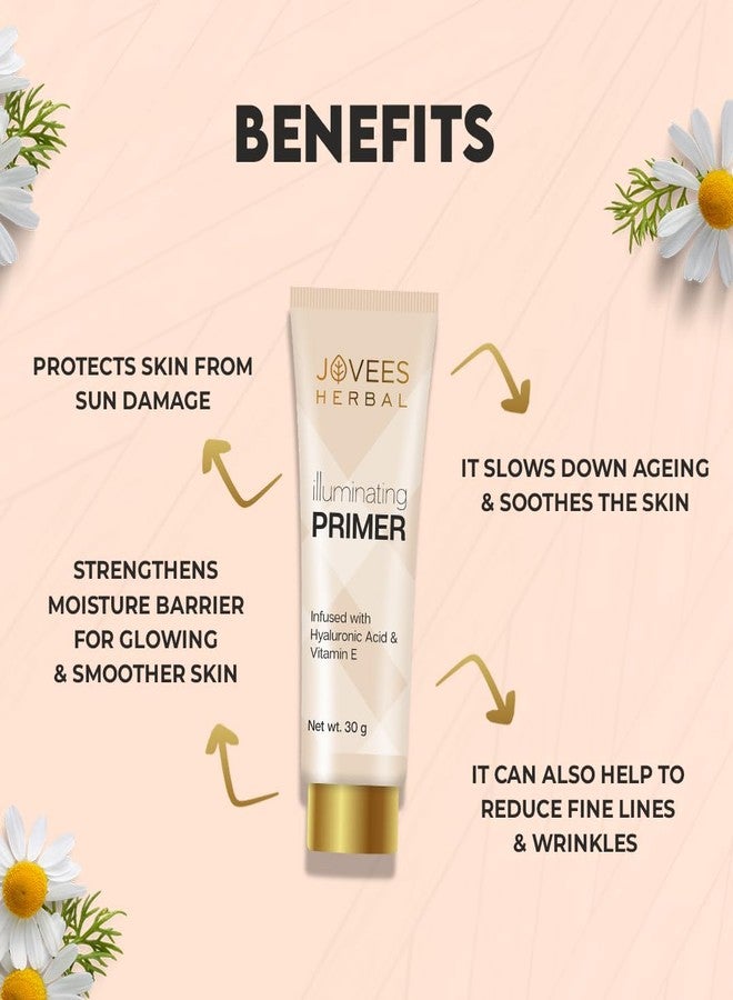 Jovees Herbal Illuminating Primer Infused with Hyaluronic Acid & Vitamin E | Hydrating & Smooth Natural Finish | Light Weight Formula | Natural Tint, 30gm - Image 4
