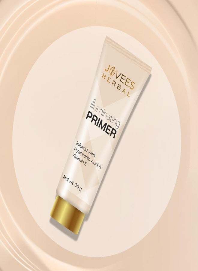 Jovees Herbal Illuminating Primer Infused with Hyaluronic Acid & Vitamin E | Hydrating & Smooth Natural Finish | Light Weight Formula | Natural Tint, 30gm - Image 3