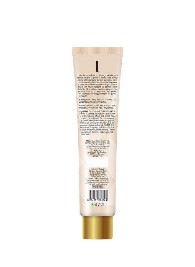 Jovees Herbal Illuminating Primer Infused with Hyaluronic Acid & Vitamin E | Hydrating & Smooth Natural Finish | Light Weight Formula | Natural Tint, 30gm - Image 2
