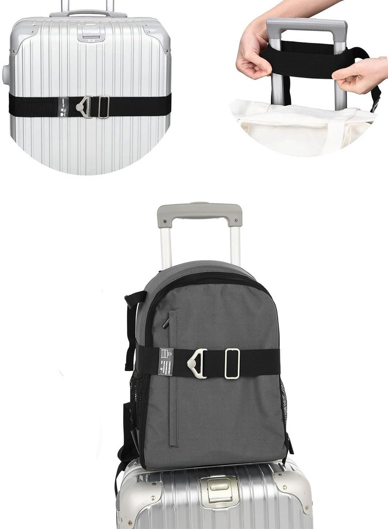 2-in-1 Adjustable Travel Belt Luggage Strap Over Handle, 70-160cm, Elastic Add-a-Bag Bungee with Alloy Buckle, Hands-Free Carry-On Holder for Suitcases and Airport Travel, Small - Image 1