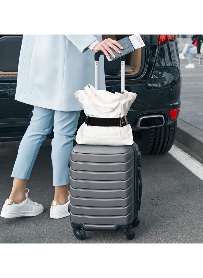 2-in-1 Adjustable Travel Belt Luggage Strap Over Handle, 70-160cm, Elastic Add-a-Bag Bungee with Alloy Buckle, Hands-Free Carry-On Holder for Suitcases and Airport Travel, Small - Image 4