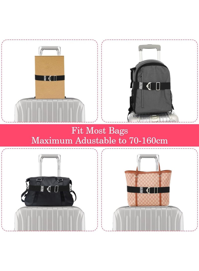 2-in-1 Adjustable Travel Belt Luggage Strap Over Handle, 70-160cm, Elastic Add-a-Bag Bungee with Alloy Buckle, Hands-Free Carry-On Holder for Suitcases and Airport Travel, Small - Image 3