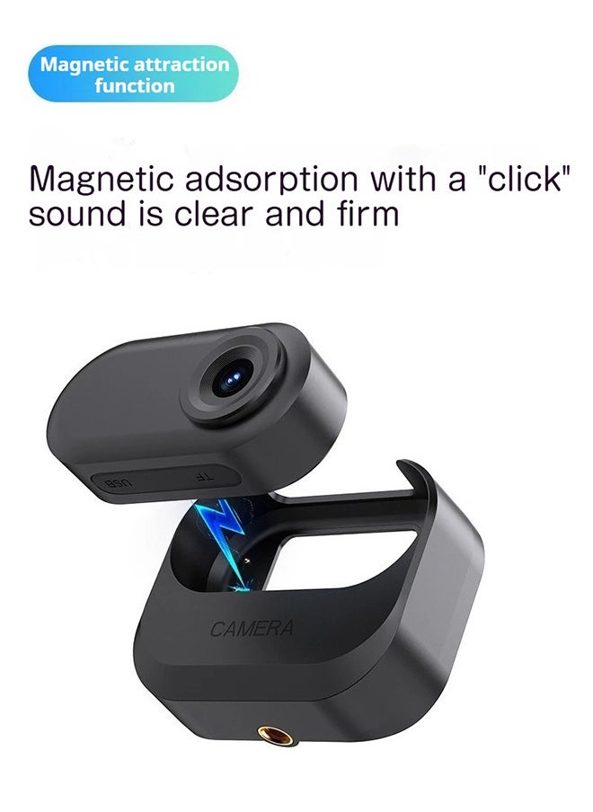 Generic - Thumb Action Camera, Pocket Cam, Stabilization, Magnetic charging case,80° FOV, Suitable for Vlogging and Web Cam, with LED Display Can be played back, 64G Card - Image 1