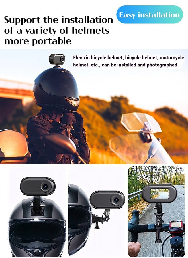 Generic - Thumb Action Camera, Pocket Cam, Stabilization, Magnetic charging case,80° FOV, Suitable for Vlogging and Web Cam, with LED Display Can be played back, 64G Card - Image 1