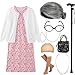 EBYTOP 100 Days of School Costume for Kids 100th Day Halloween Old Lady Costume Dress up Granny Wig Grandma Glasses Cane2WH 46 Years - Image 3